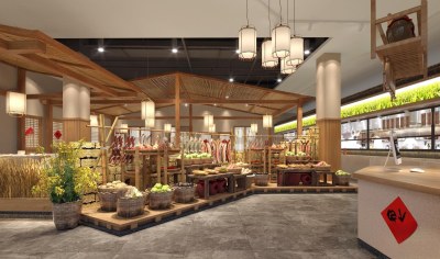 现代中餐厅3D模型下载